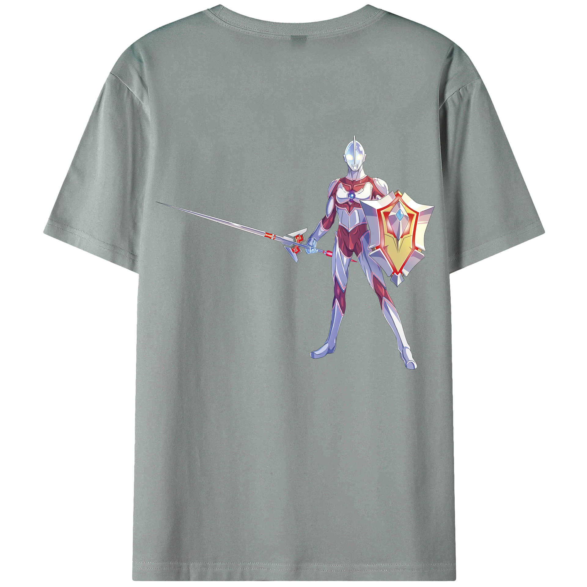 （画像用） ウルトラマン Ultraman 綿100％ メンズ半袖Tシャツ（バックプリント） 通気性